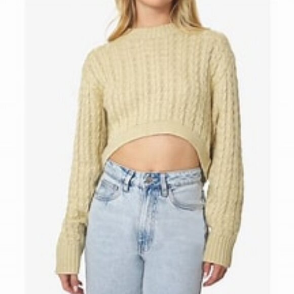 Danielle Bernstein X WeWoreWhat  Cable Crop Sweater Sz M - Picture 1 of 13